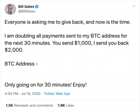 Билл Гейтс Биткойн афера Twitter